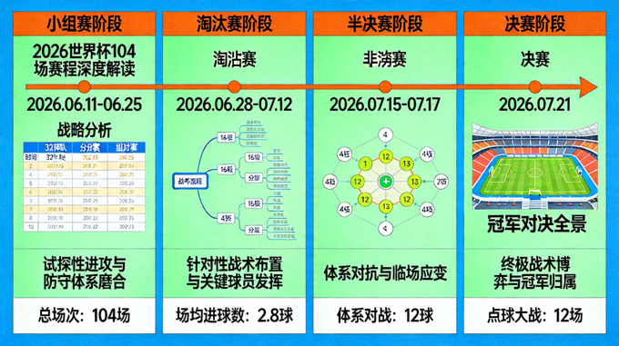 2026世界杯104场赛程深度解读信息图：比赛阶段、时间与战术关联性分析