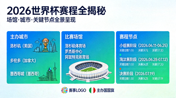 2026世界杯赛程全揭秘信息图展示场馆、城市与各阶段关键节点