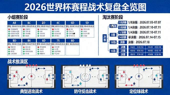 2026世界杯赛程战术复盘全览图：详解104场比赛对阵安排、时间详情与战术推演棋盘